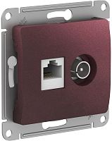 Розетка RJ45+TV Оконечная без рамки Systeme Electric Glossa 2-м. баклажан картинка